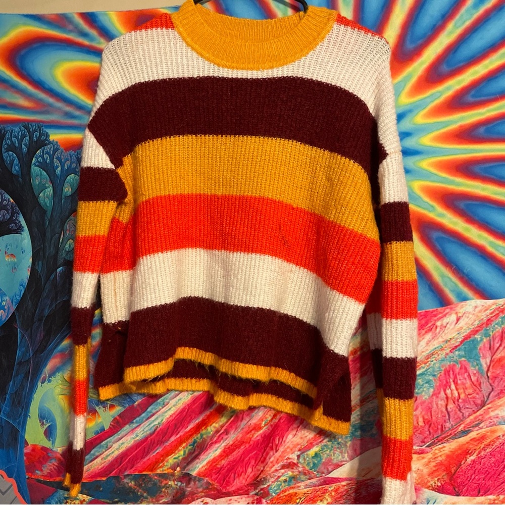 Orange Striped Sweater